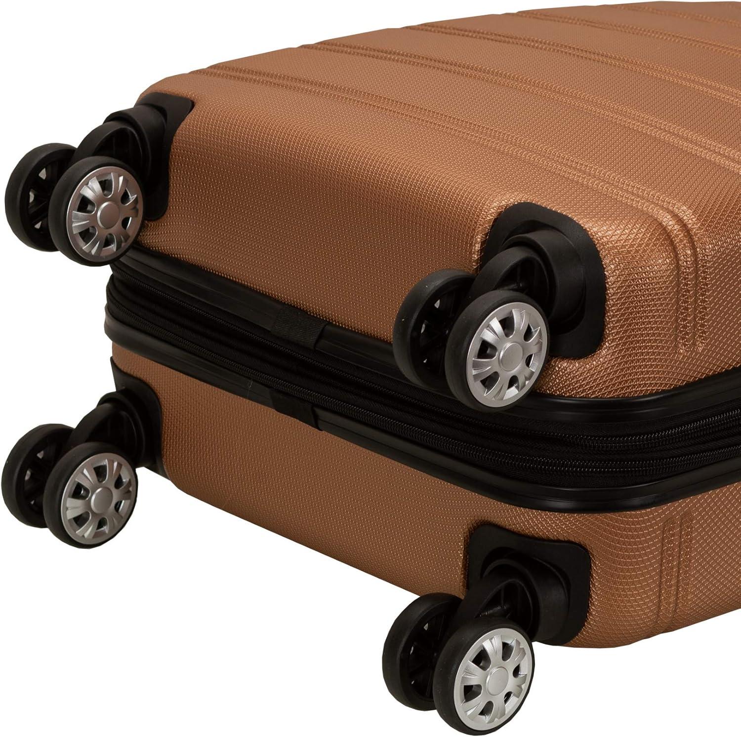 imageRockland Melbourne Hardside Expandable Spinner Wheel Luggage 2TONENAVY 2 Piece 2028Brown