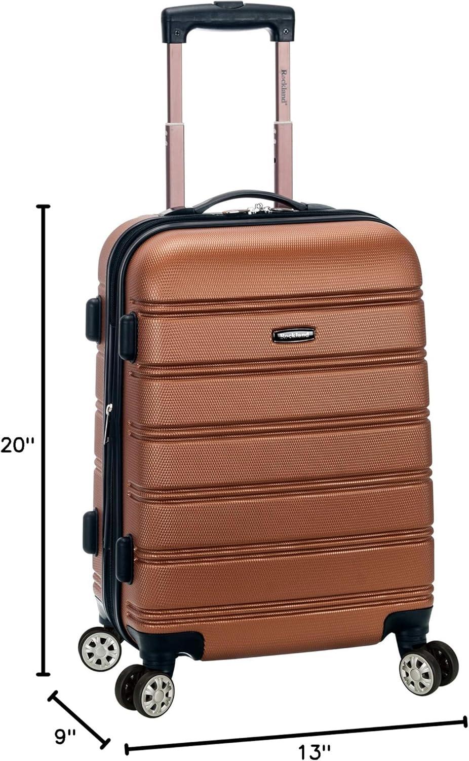 imageRockland Melbourne Hardside Expandable Spinner Wheel Luggage 2TONENAVY 2 Piece 2028Brown