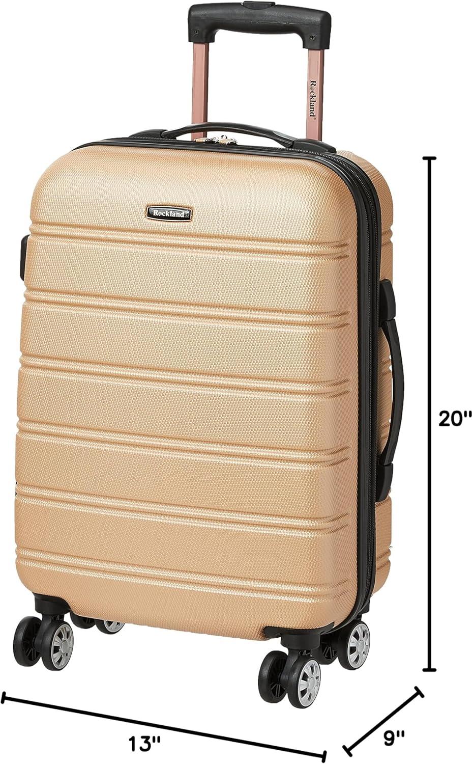 imageRockland Melbourne Hardside Expandable Spinner Wheel Luggage 2TONENAVY 2 Piece 2028Champagne