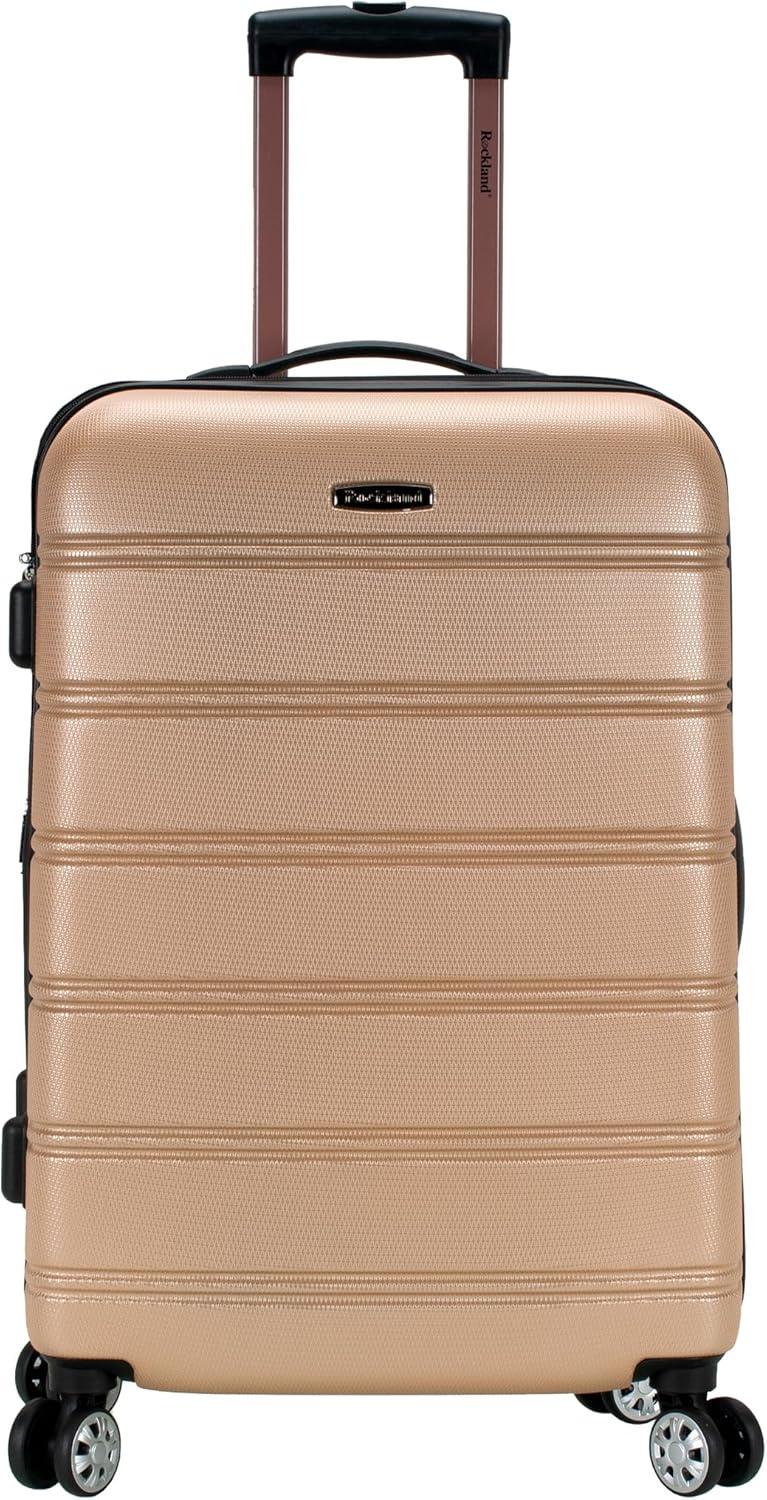 imageRockland Melbourne Hardside Expandable Spinner Wheel Luggage 2TONENAVY 2 Piece 2028Champagne
