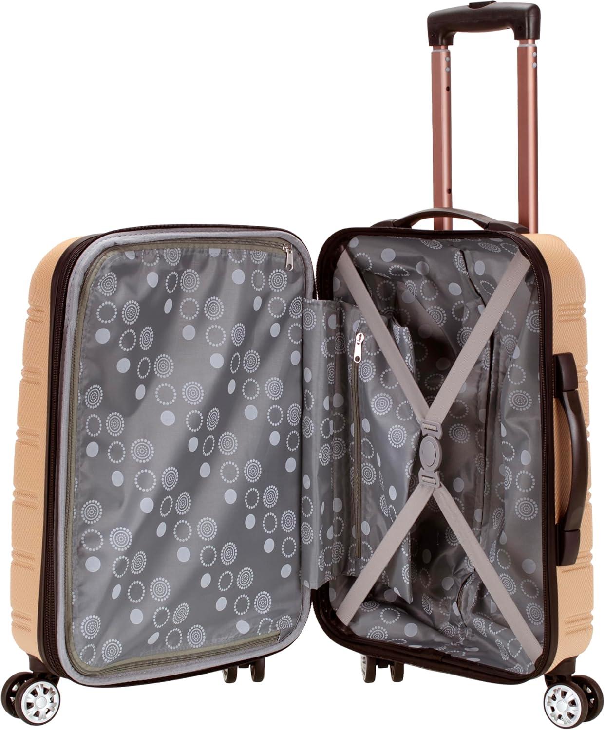 imageRockland Melbourne Hardside Expandable Spinner Wheel Luggage 2TONENAVY 2 Piece 2028Champagne