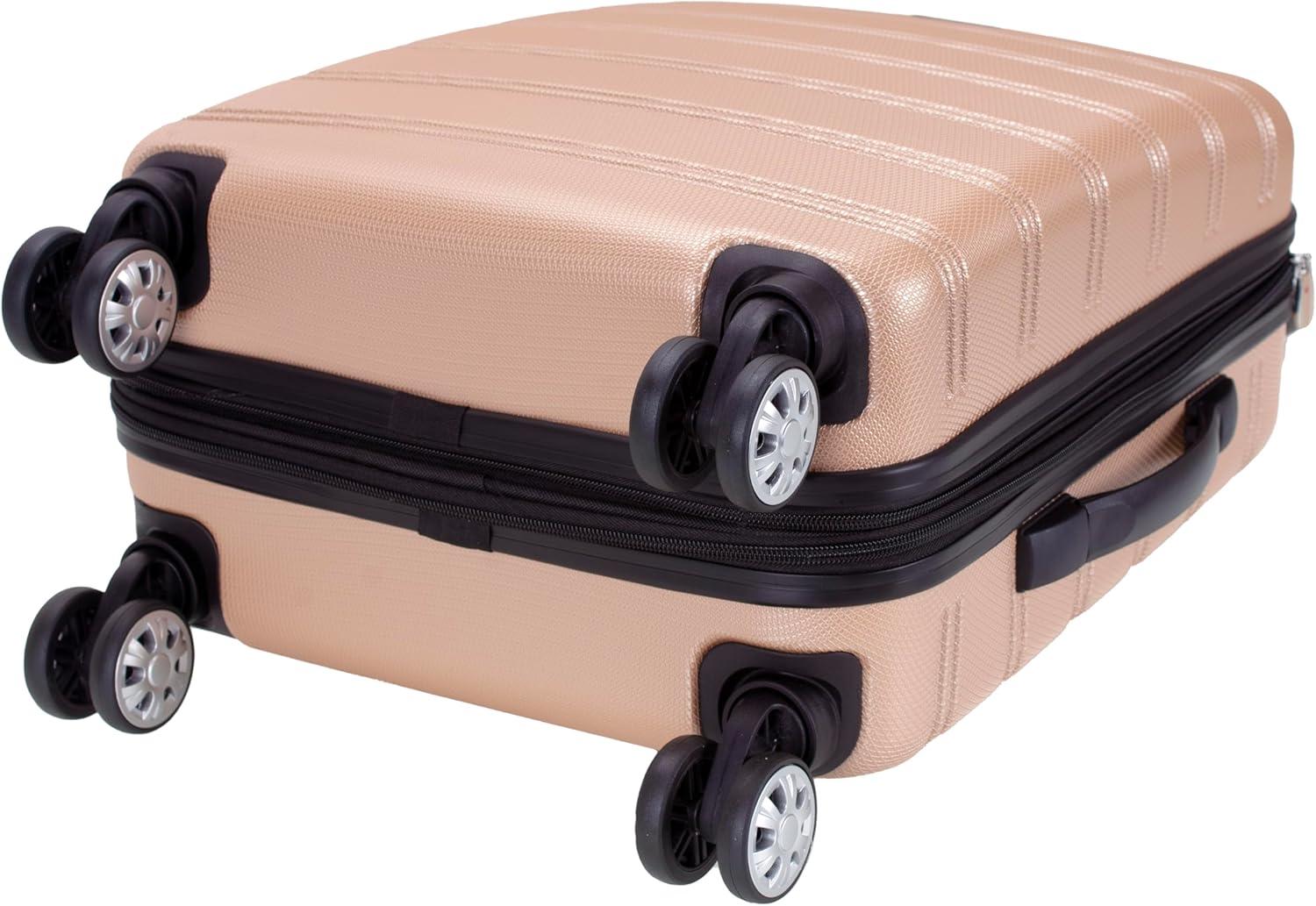 imageRockland Melbourne Hardside Expandable Spinner Wheel Luggage 2TONENAVY 2 Piece 2028Champagne