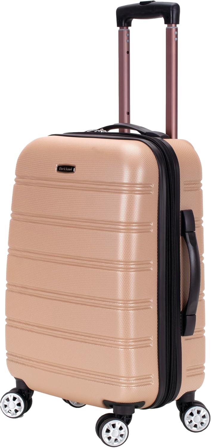 imageRockland Melbourne Hardside Expandable Spinner Wheel Luggage 2TONENAVY 2 Piece 2028Champagne