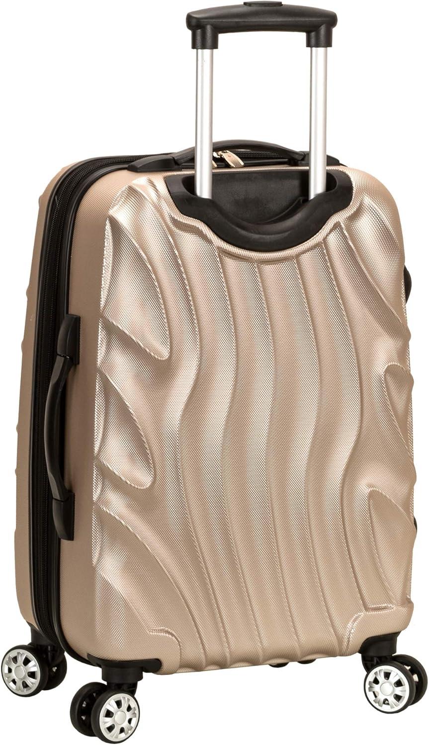 imageRockland Melbourne Hardside Expandable Spinner Wheel Luggage 2TONENAVY 2 Piece 2028Gold Wave