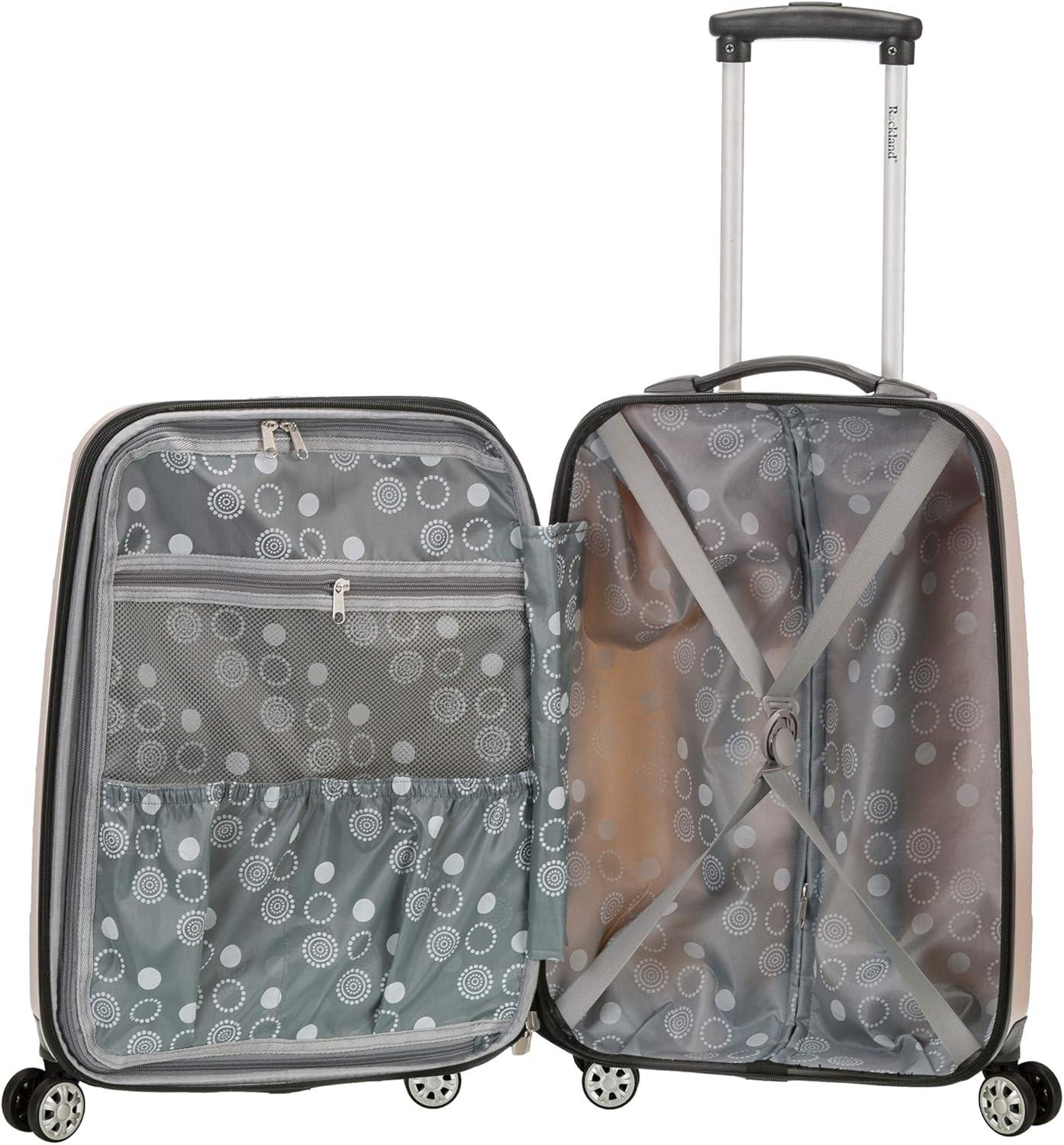imageRockland Melbourne Hardside Expandable Spinner Wheel Luggage 2TONENAVY 2 Piece 2028Gold Wave