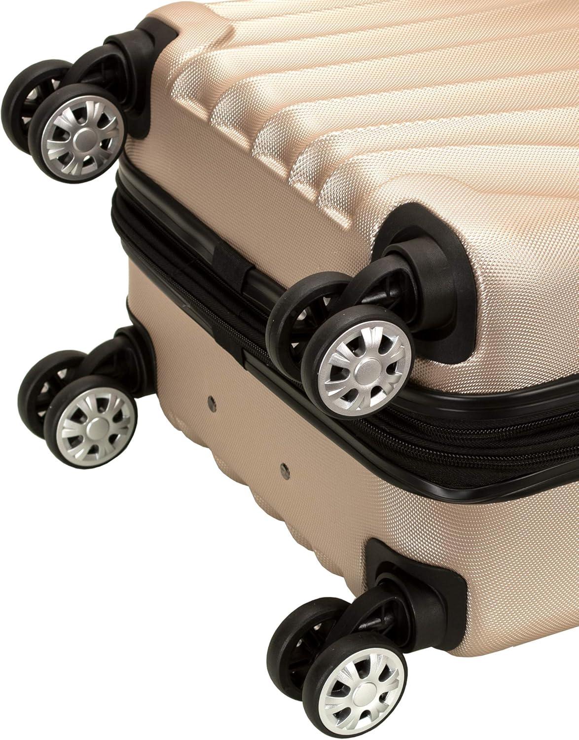 imageRockland Melbourne Hardside Expandable Spinner Wheel Luggage 2TONENAVY 2 Piece 2028Gold Wave