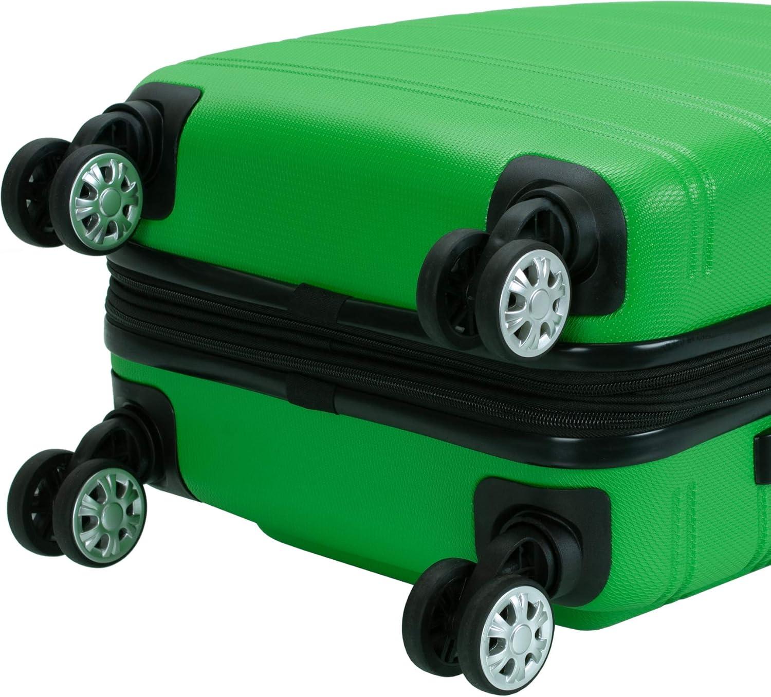 imageRockland Melbourne Hardside Expandable Spinner Wheel Luggage 2TONENAVY 2 Piece 2028Green