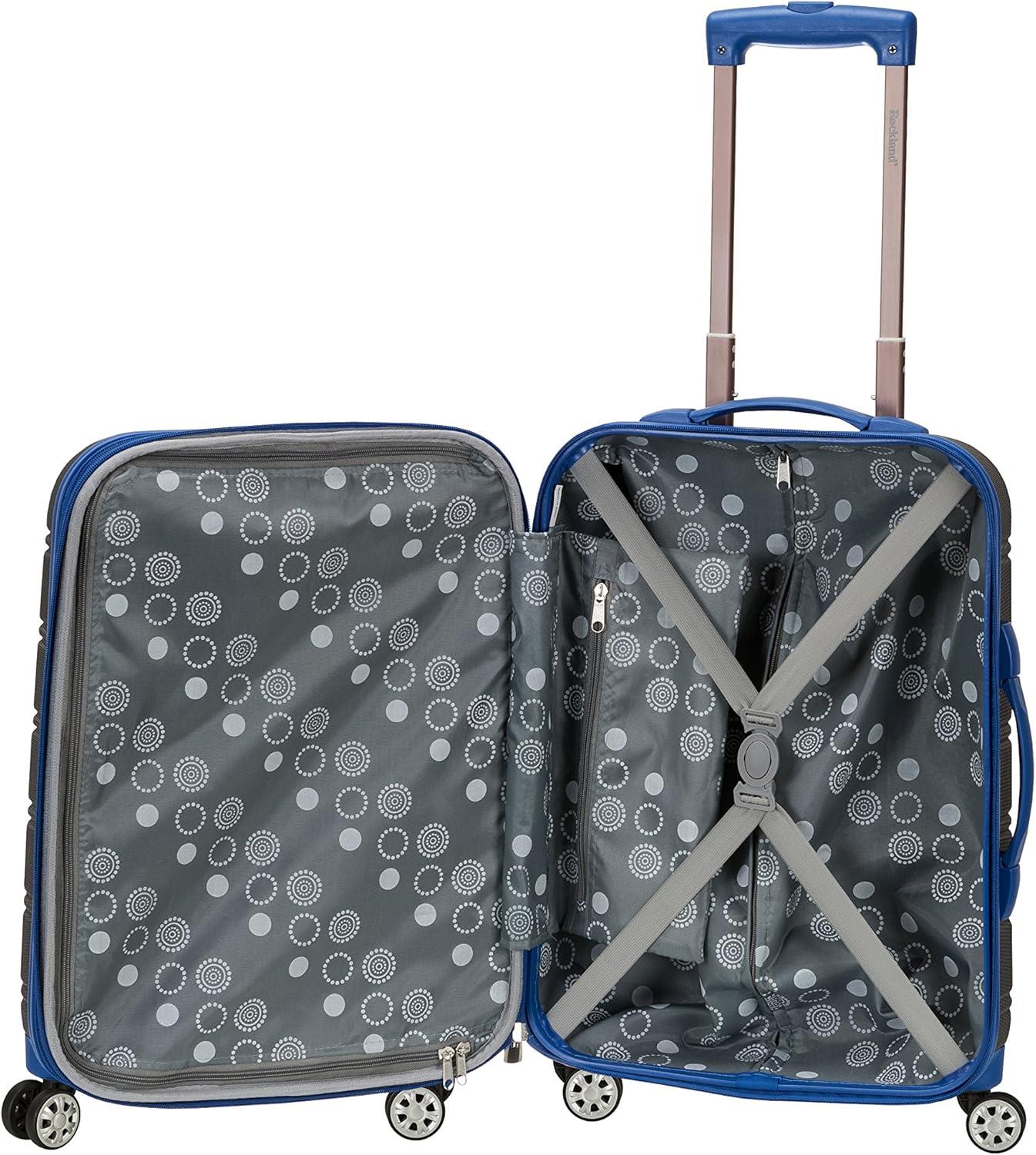 imageRockland Melbourne Hardside Expandable Spinner Wheel Luggage 2TONENAVY 2 Piece 2028Grey