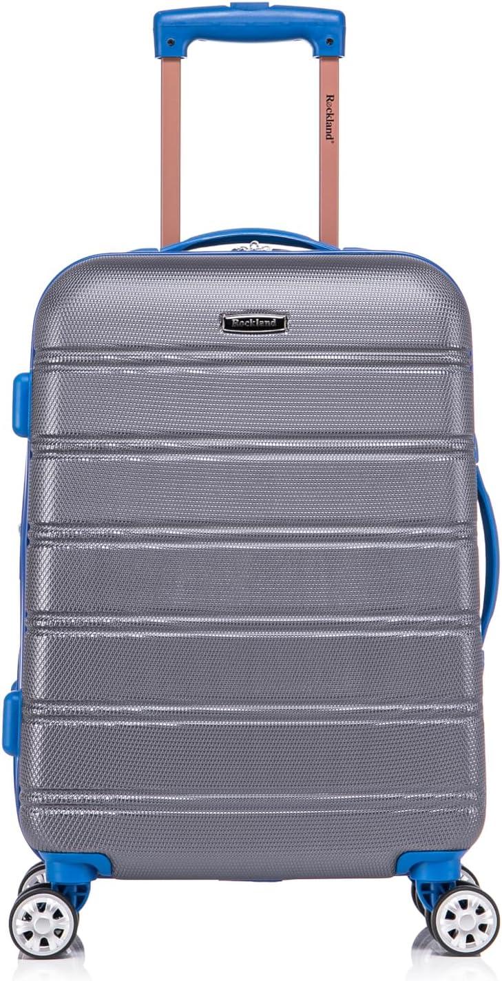 imageRockland Melbourne Hardside Expandable Spinner Wheel Luggage 2TONENAVY 2 Piece 2028Grey