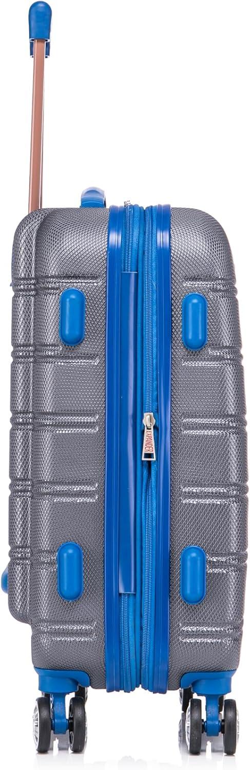 imageRockland Melbourne Hardside Expandable Spinner Wheel Luggage 2TONENAVY 2 Piece 2028Grey