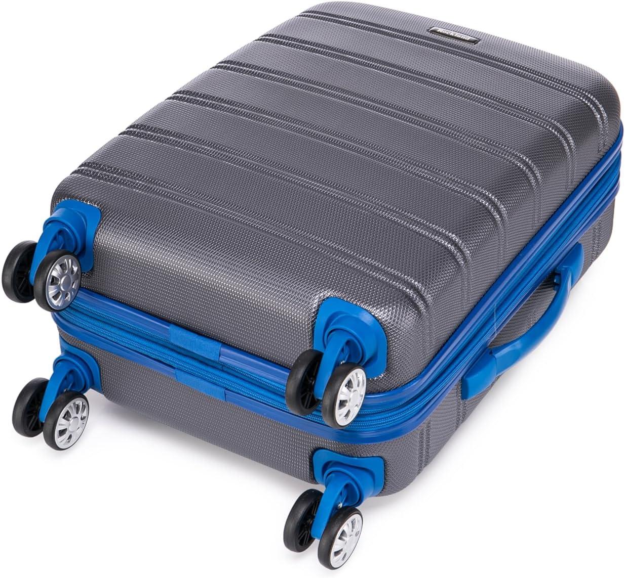 imageRockland Melbourne Hardside Expandable Spinner Wheel Luggage 2TONENAVY 2 Piece 2028Grey