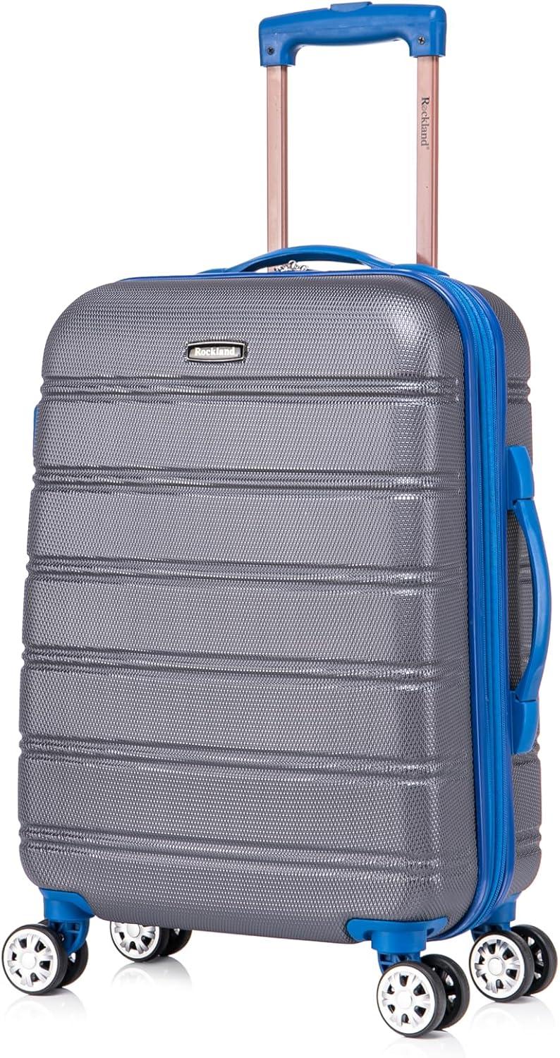 imageRockland Melbourne Hardside Expandable Spinner Wheel Luggage 2TONENAVY 2 Piece 2028Grey