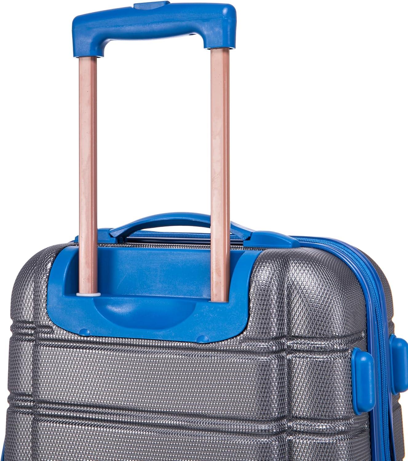 imageRockland Melbourne Hardside Expandable Spinner Wheel Luggage 2TONENAVY 2 Piece 2028Grey