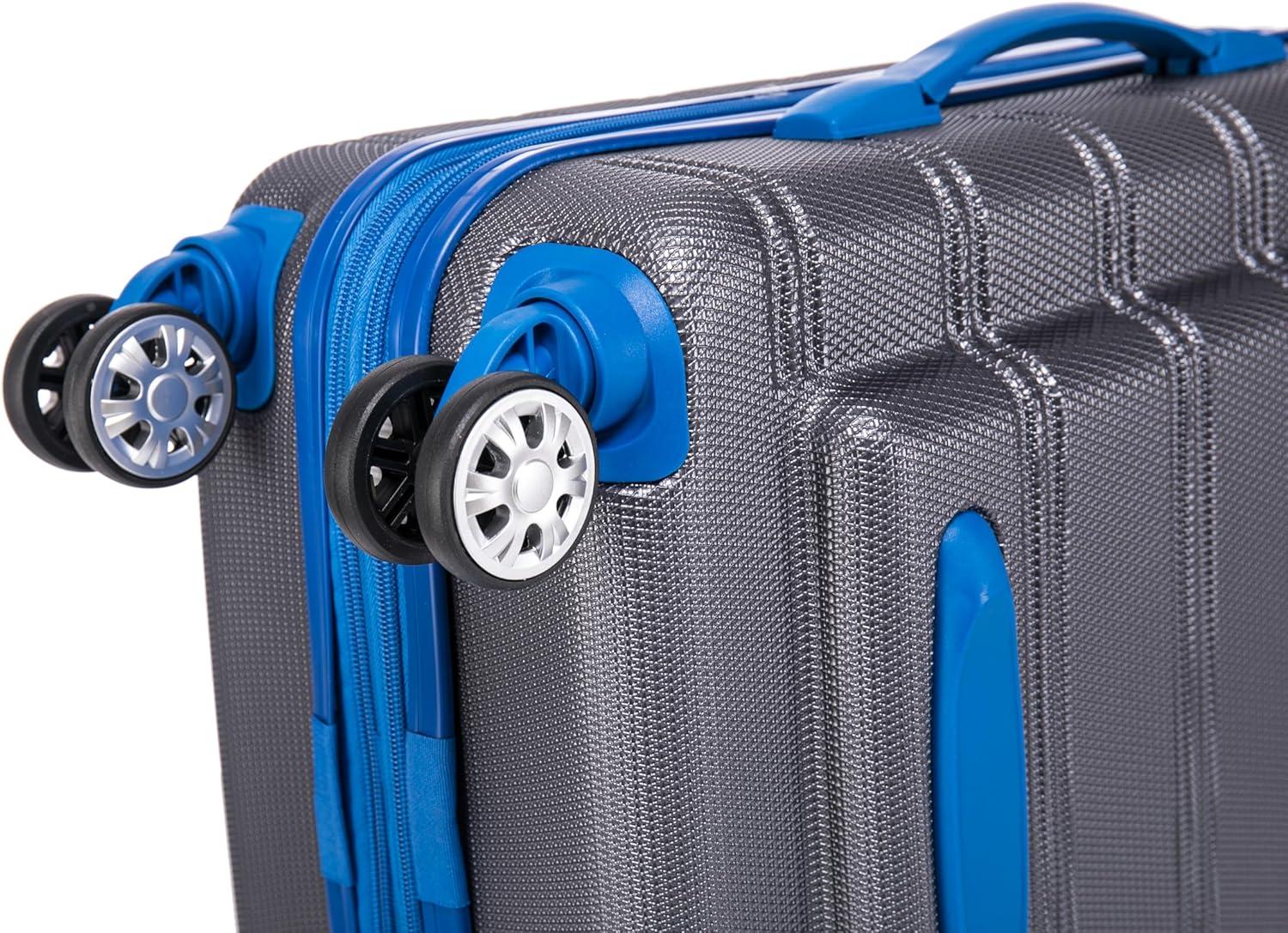 imageRockland Melbourne Hardside Expandable Spinner Wheel Luggage 2TONENAVY 2 Piece 2028Grey