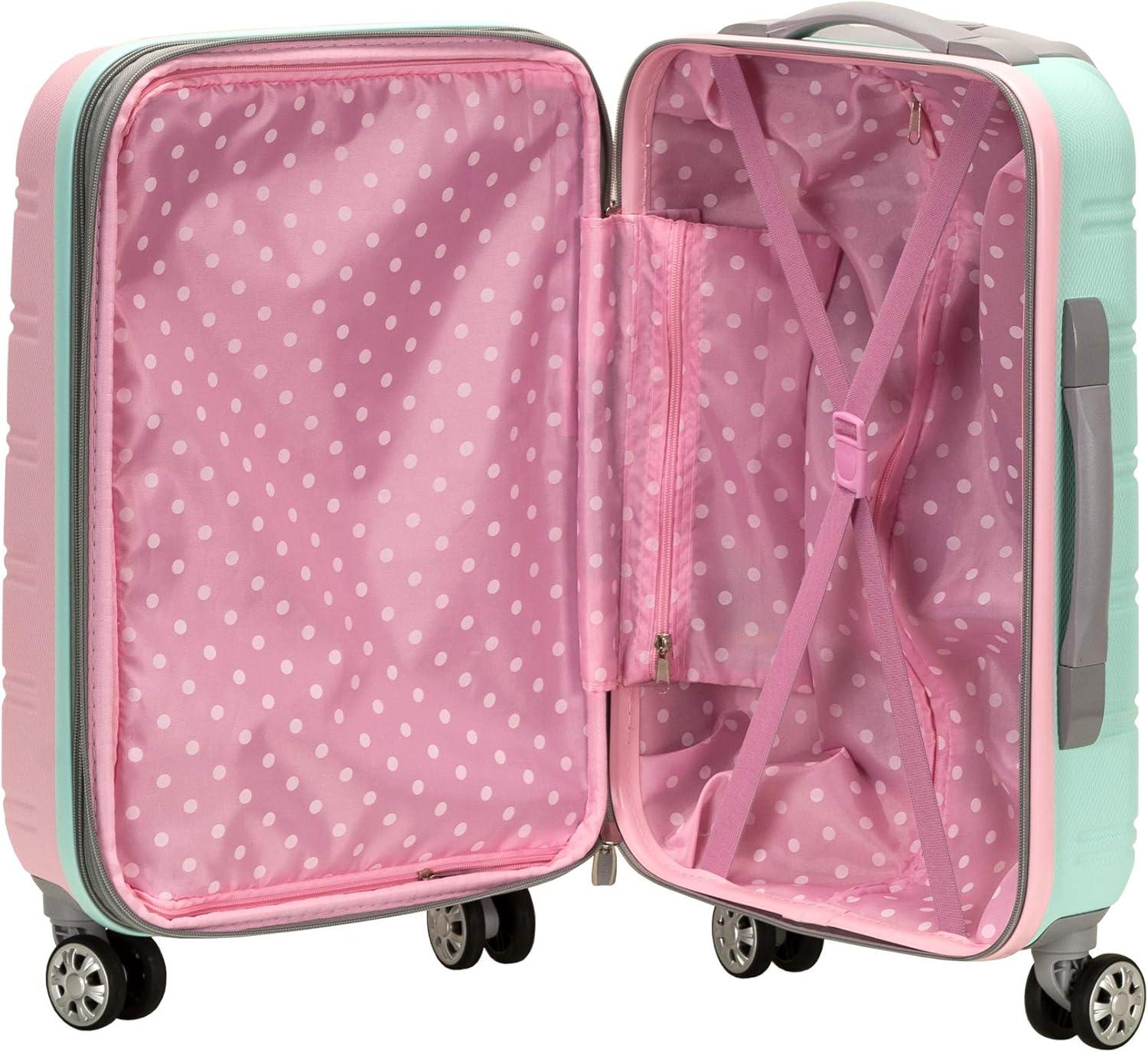imageRockland Melbourne Hardside Expandable Spinner Wheel Luggage 2TONENAVY 2 Piece 2028Mint