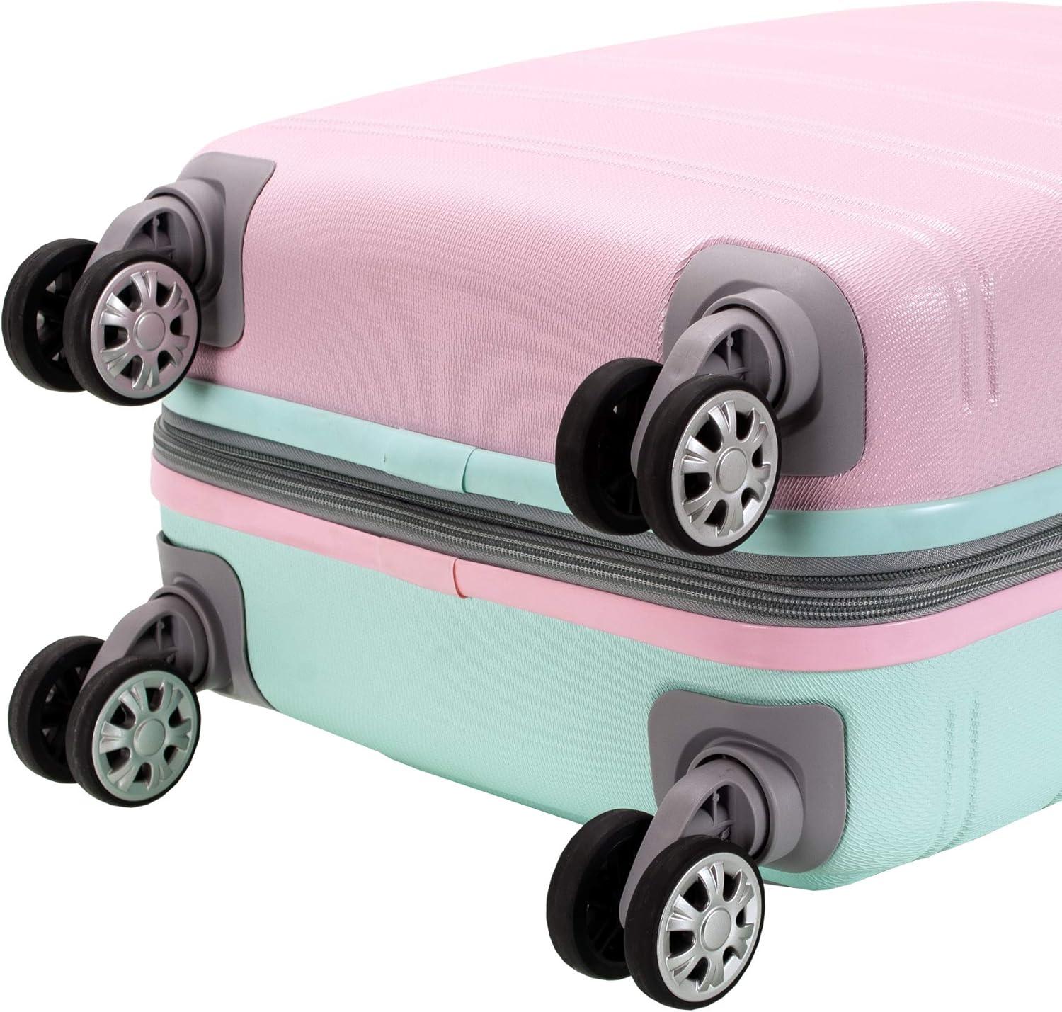 imageRockland Melbourne Hardside Expandable Spinner Wheel Luggage 2TONENAVY 2 Piece 2028Mint