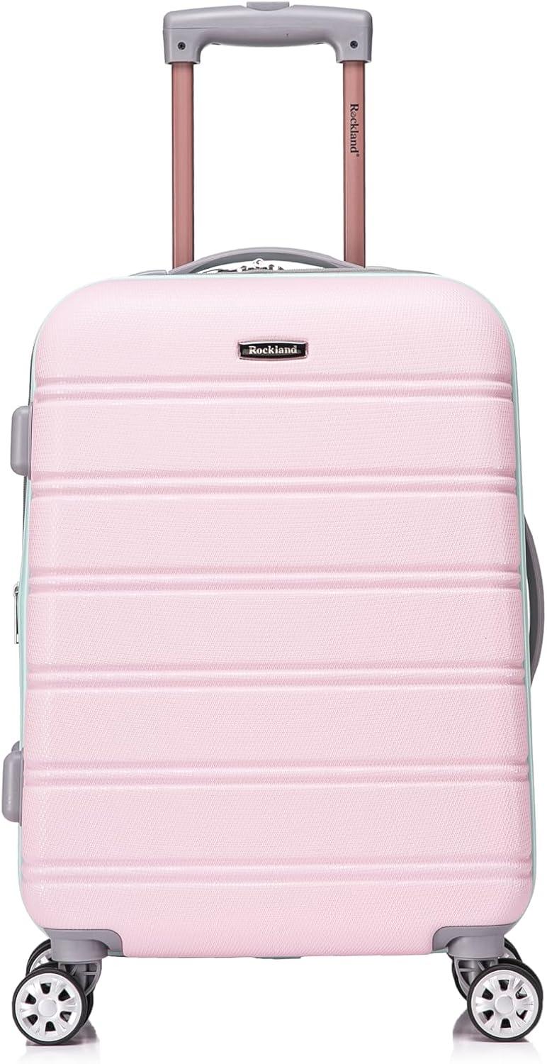 imageRockland Melbourne Hardside Expandable Spinner Wheel Luggage 2TONENAVY 2 Piece 2028Multicolor