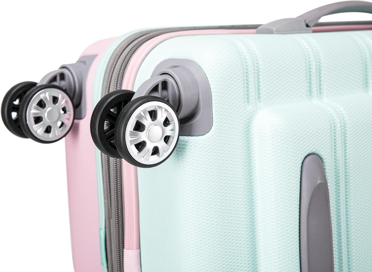 imageRockland Melbourne Hardside Expandable Spinner Wheel Luggage 2TONENAVY 2 Piece 2028Multicolor