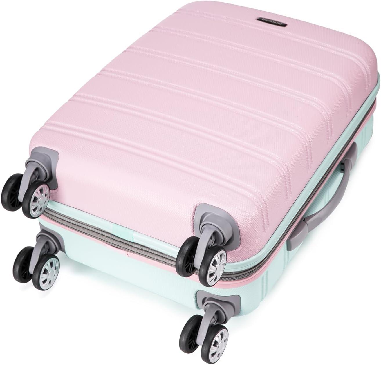imageRockland Melbourne Hardside Expandable Spinner Wheel Luggage 2TONENAVY 2 Piece 2028Multicolor