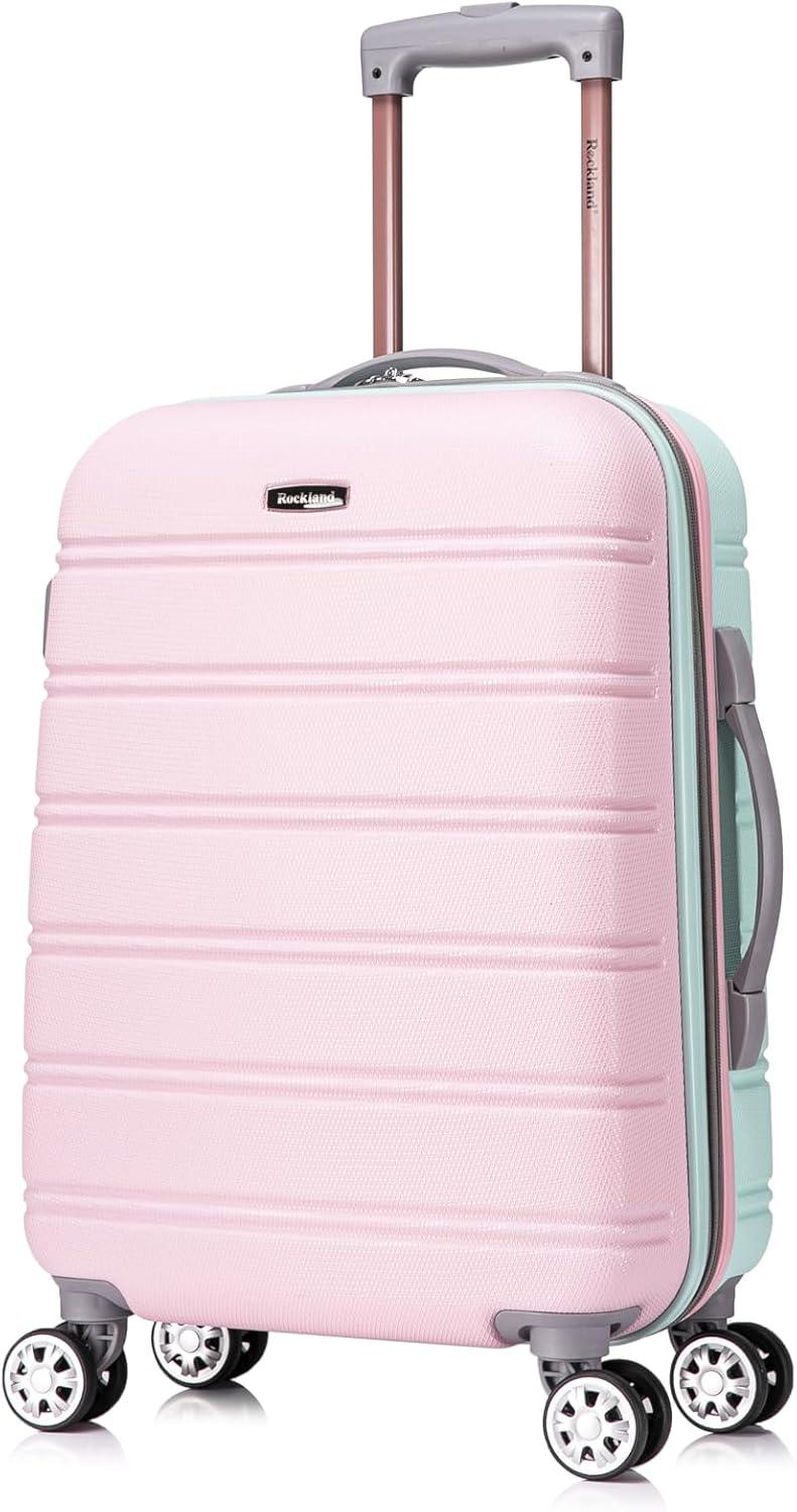 imageRockland Melbourne Hardside Expandable Spinner Wheel Luggage 2TONENAVY 2 Piece 2028Multicolor