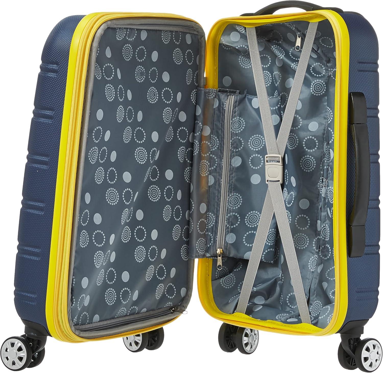 imageRockland Melbourne Hardside Expandable Spinner Wheel Luggage 2TONENAVY 2 Piece 2028Navy