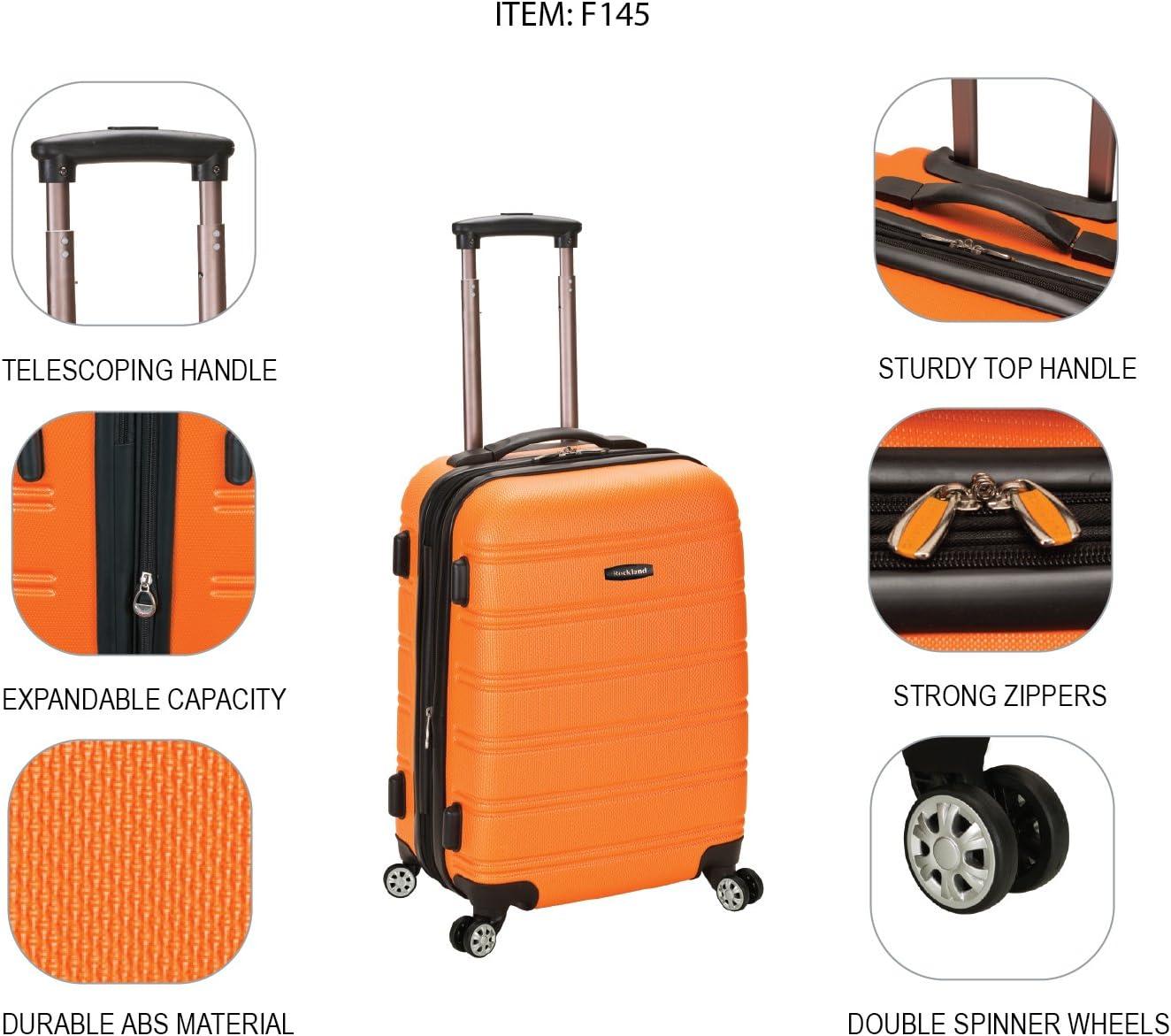 imageRockland Melbourne Hardside Expandable Spinner Wheel Luggage 2TONENAVY 2 Piece 2028Navy