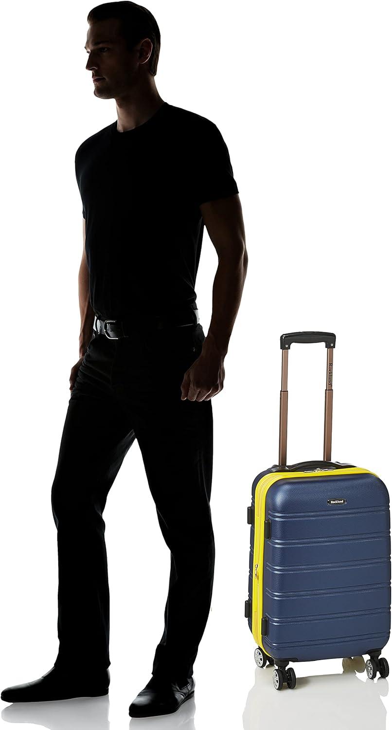 imageRockland Melbourne Hardside Expandable Spinner Wheel Luggage 2TONENAVY 2 Piece 2028Navy