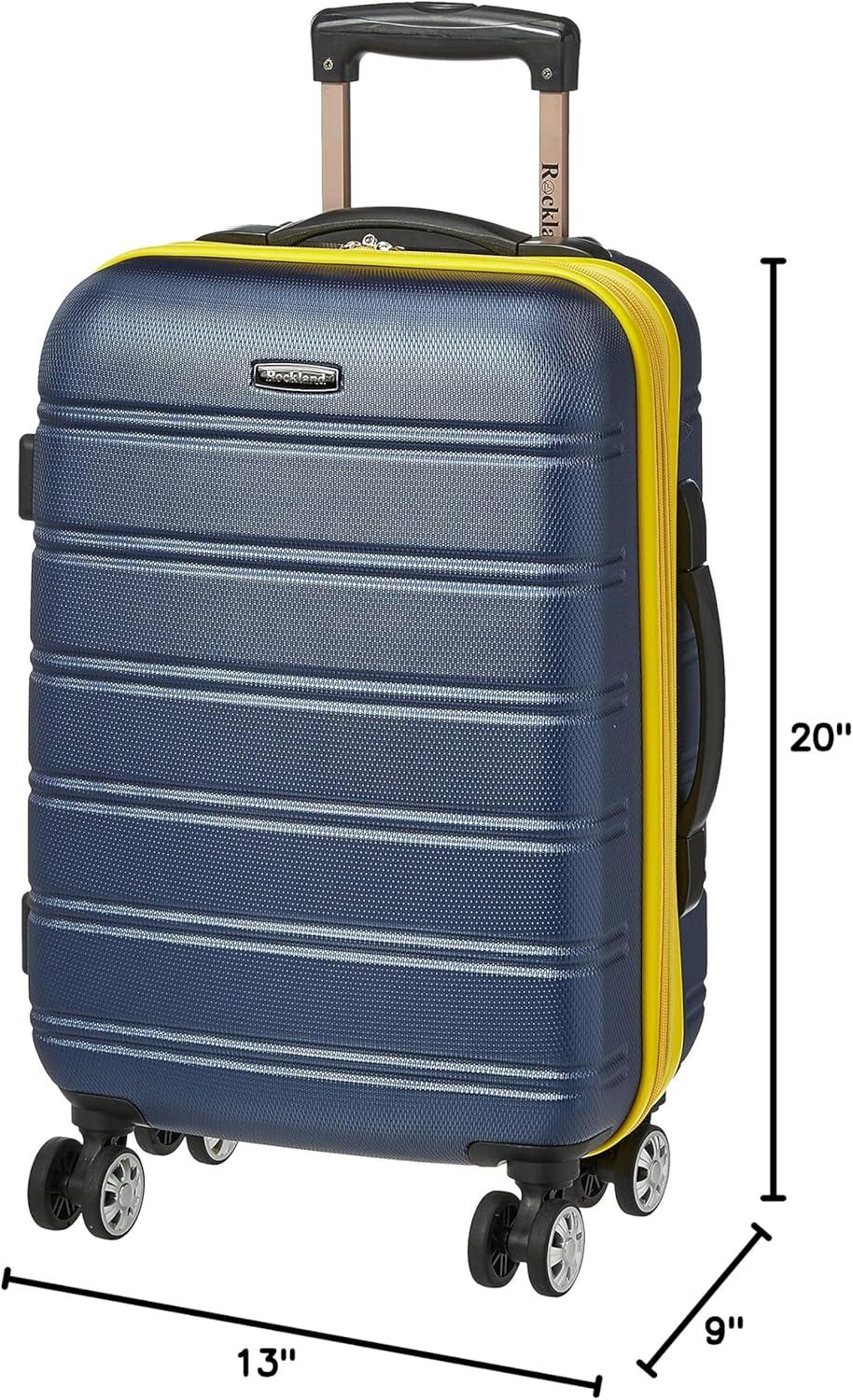 imageRockland Melbourne Hardside Expandable Spinner Wheel Luggage 2TONENAVY 2 Piece 2028Navy