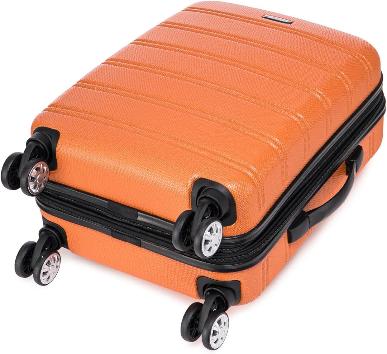 imageRockland Melbourne Hardside Expandable Spinner Wheel Luggage 2TONENAVY 2 Piece 2028Orange
