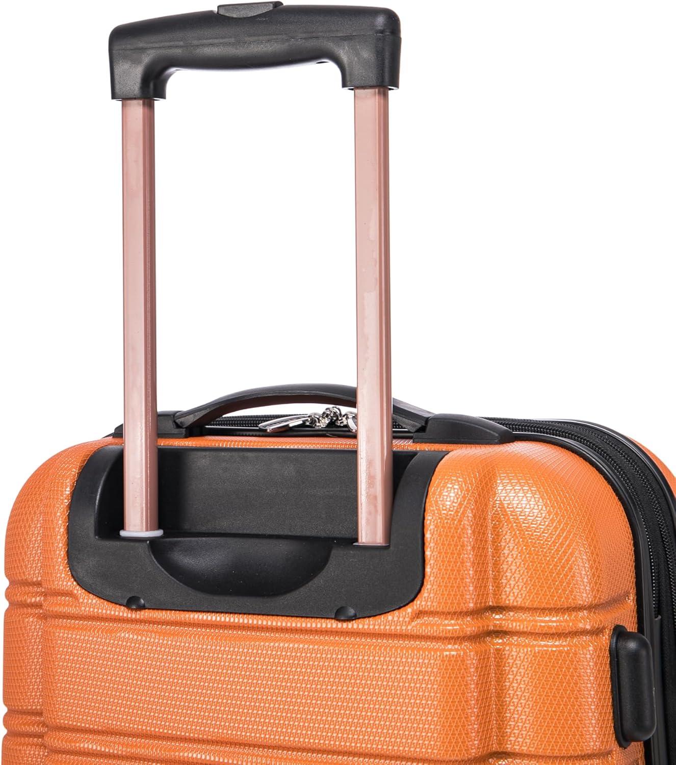 imageRockland Melbourne Hardside Expandable Spinner Wheel Luggage 2TONENAVY 2 Piece 2028Orange