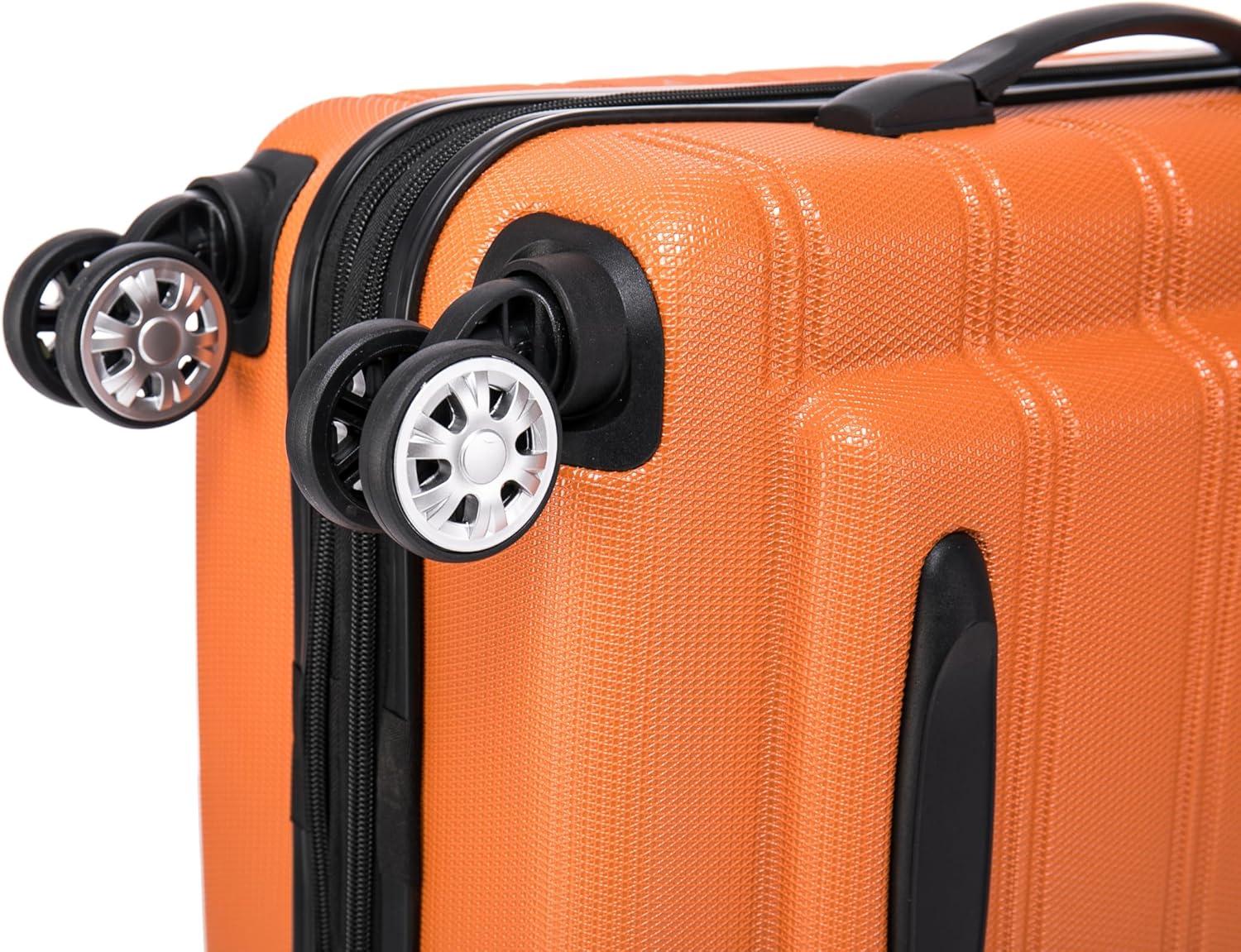 imageRockland Melbourne Hardside Expandable Spinner Wheel Luggage 2TONENAVY 2 Piece 2028Orange