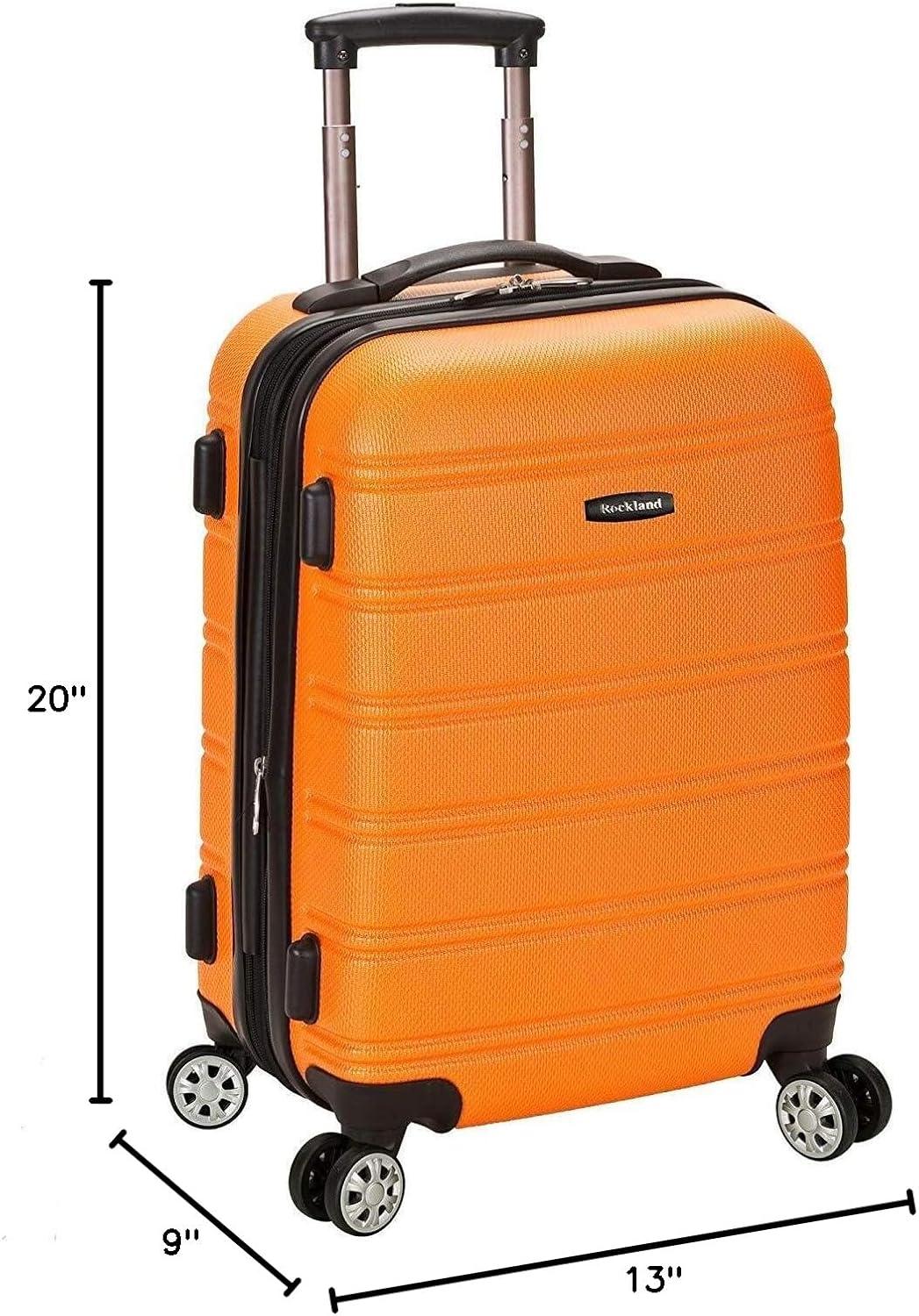 imageRockland Melbourne Hardside Expandable Spinner Wheel Luggage 2TONENAVY 2 Piece 2028Orange