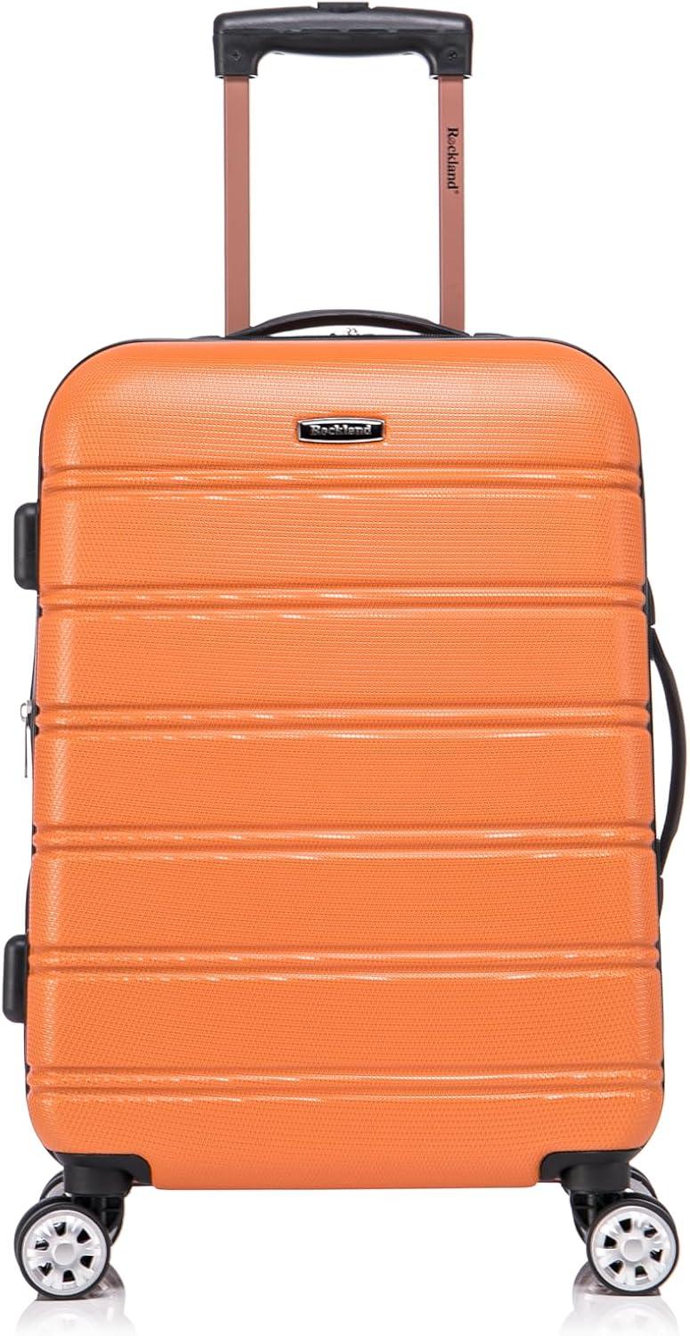 imageRockland Melbourne Hardside Expandable Spinner Wheel Luggage 2TONENAVY 2 Piece 2028Orange