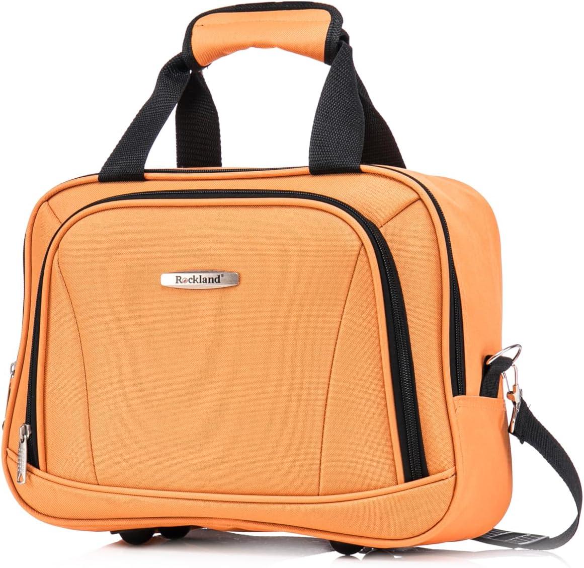 imageRockland Melbourne Hardside Expandable Spinner Wheel Luggage 2TONENAVY 2 Piece 2028Orange