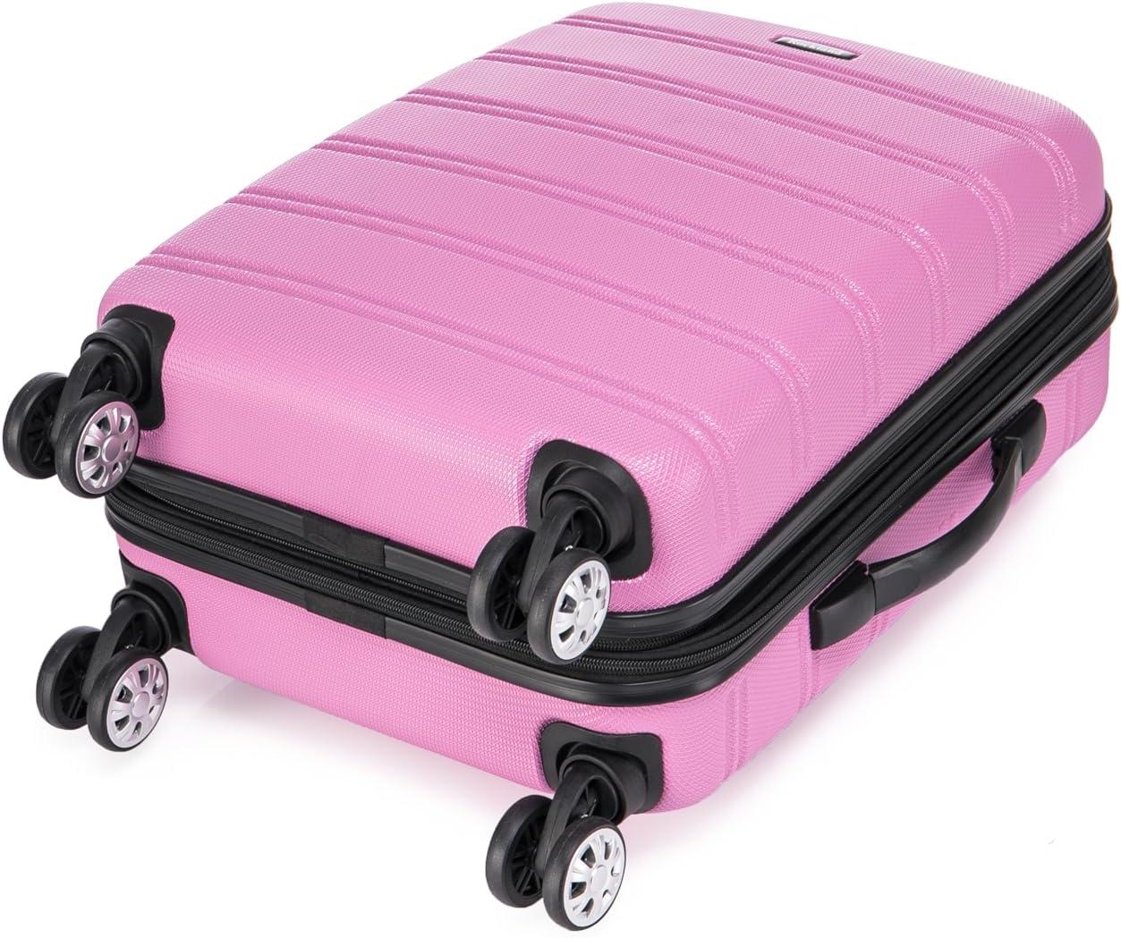 imageRockland Melbourne Hardside Expandable Spinner Wheel Luggage 2TONENAVY 2 Piece 2028Pink