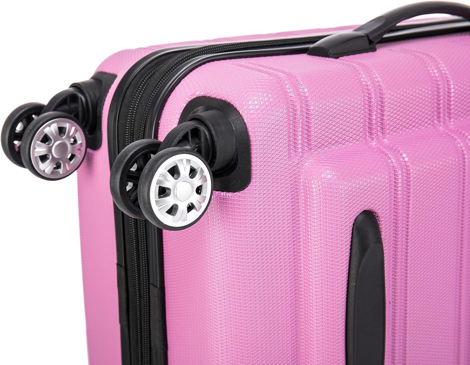 imageRockland Melbourne Hardside Expandable Spinner Wheel Luggage 2TONENAVY 2 Piece 2028Pink