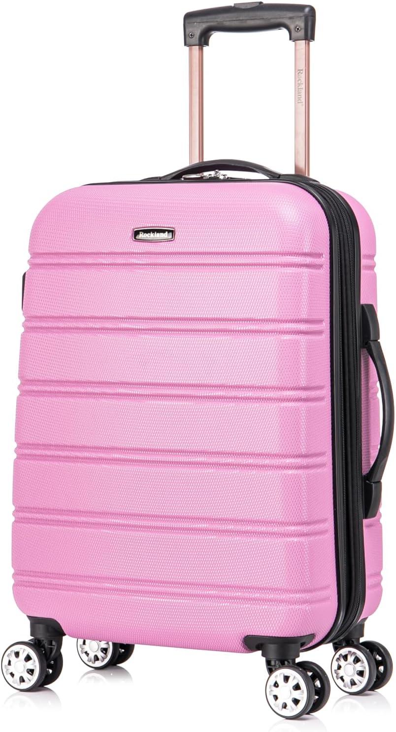 imageRockland Melbourne Hardside Expandable Spinner Wheel Luggage 2TONENAVY 2 Piece 2028Pink
