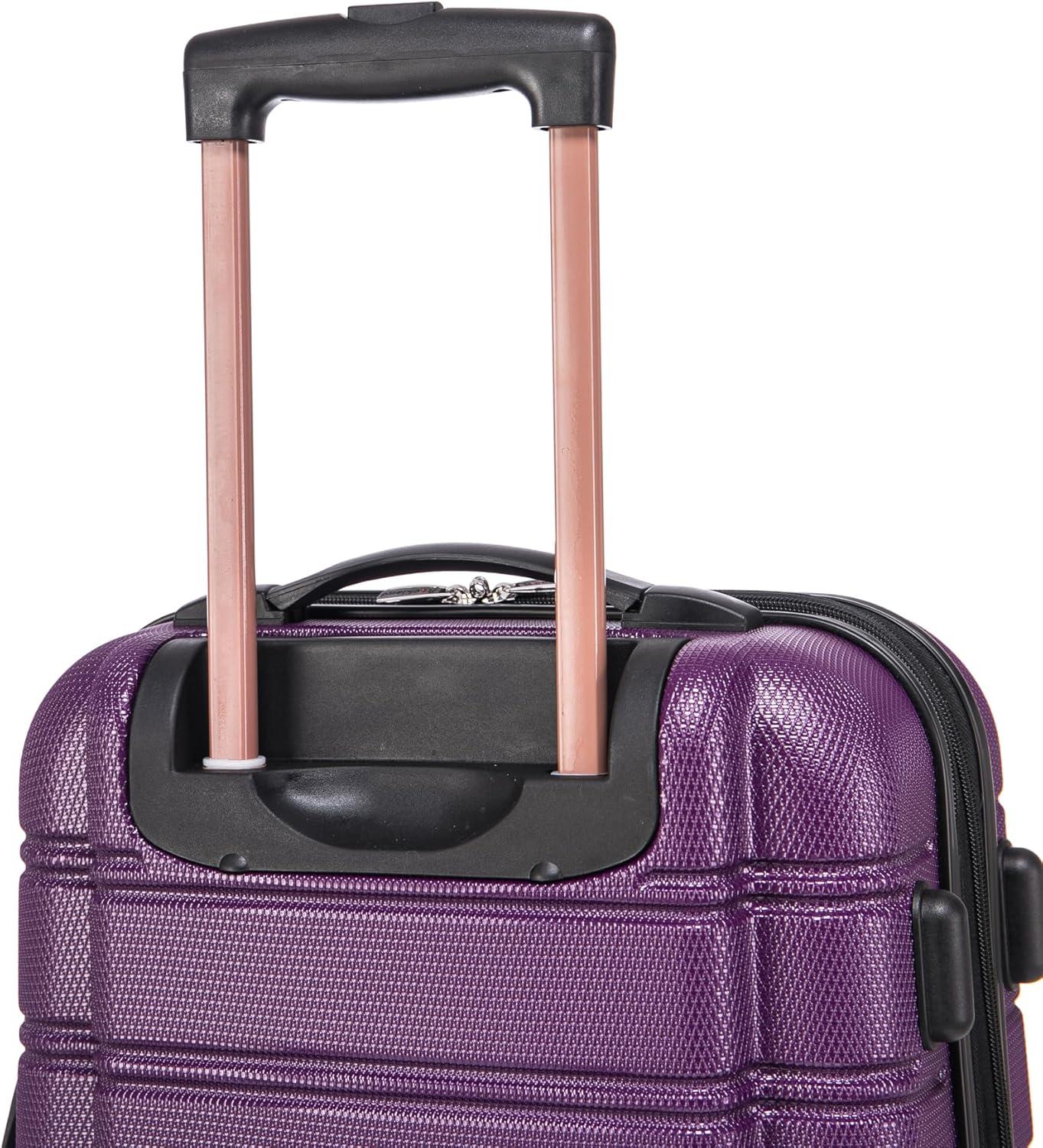 imageRockland Melbourne Hardside Expandable Spinner Wheel Luggage 2TONENAVY 2 Piece 2028Purple