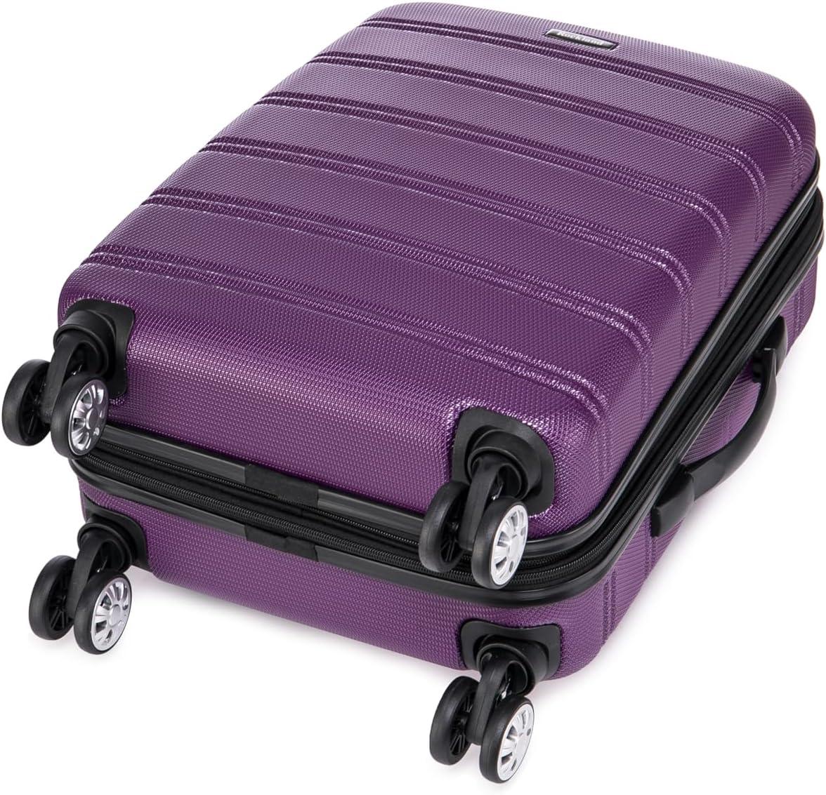 imageRockland Melbourne Hardside Expandable Spinner Wheel Luggage 2TONENAVY 2 Piece 2028Purple