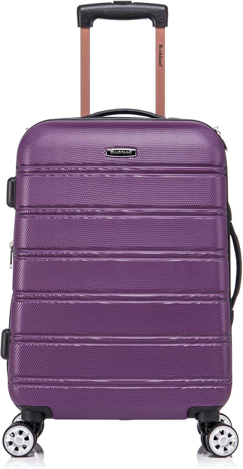 imageRockland Melbourne Hardside Expandable Spinner Wheel Luggage 2TONENAVY 2 Piece 2028Purple