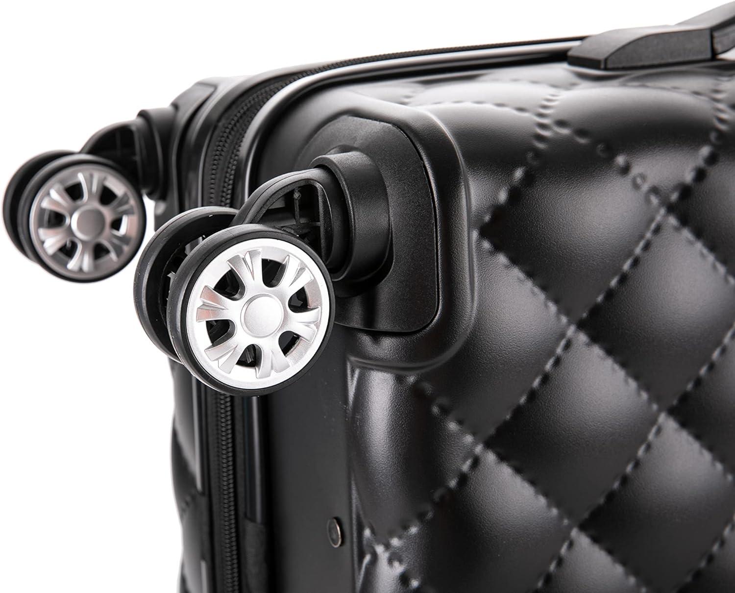 imageRockland Melbourne Hardside Expandable Spinner Wheel Luggage 2TONENAVY 2 Piece 2028Quilt