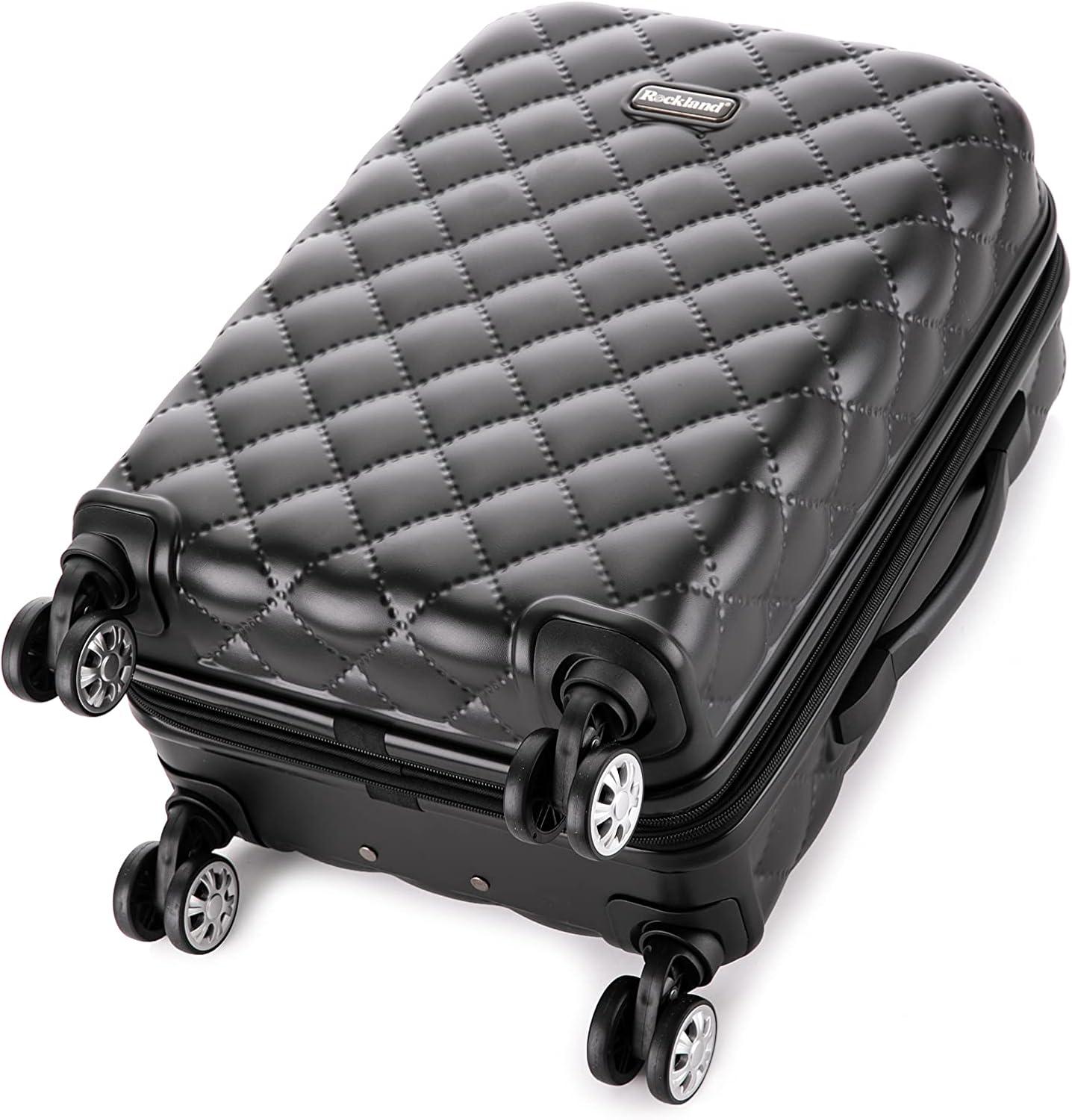 imageRockland Melbourne Hardside Expandable Spinner Wheel Luggage 2TONENAVY 2 Piece 2028Quilt