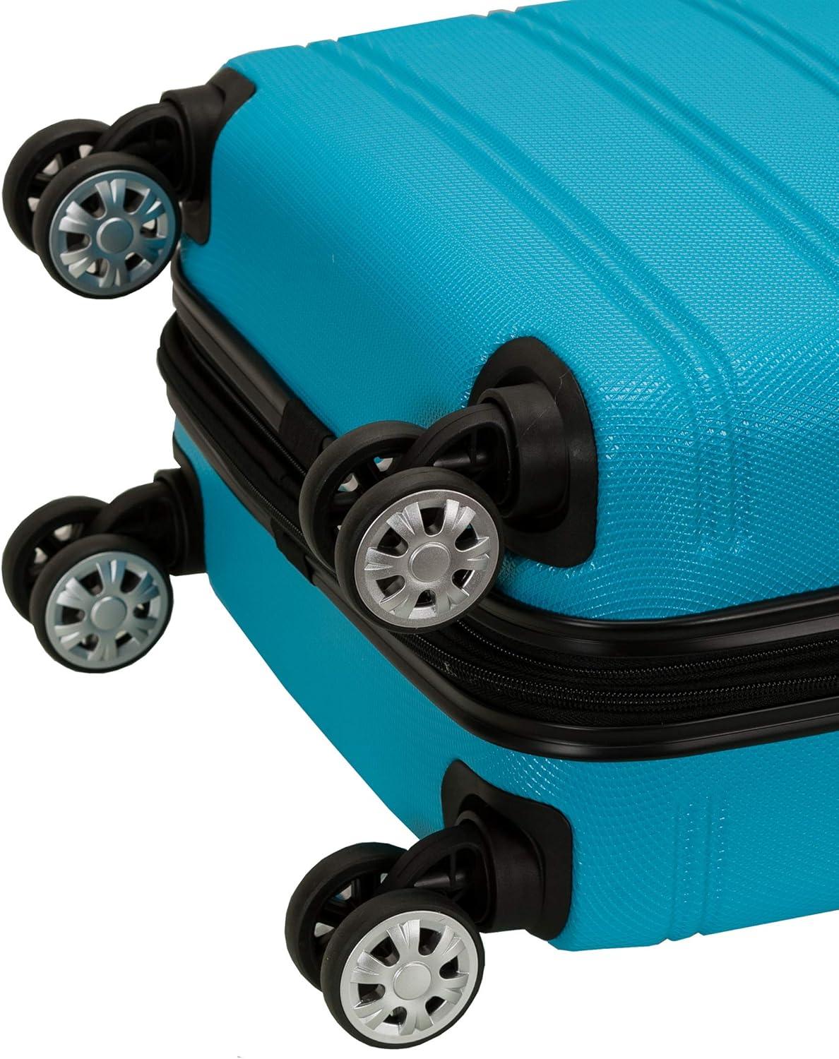 imageRockland Melbourne Hardside Expandable Spinner Wheel Luggage 2TONENAVY 2 Piece 2028Turquoise