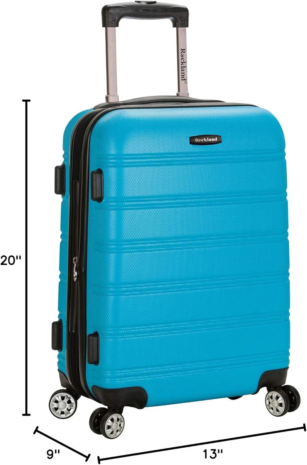 imageRockland Melbourne Hardside Expandable Spinner Wheel Luggage 2TONENAVY 2 Piece 2028Turquoise