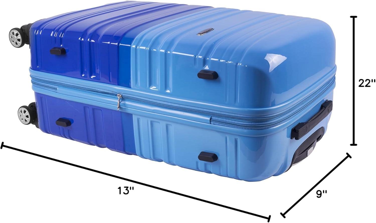 imageRockland Melbourne Hardside Expandable Spinner Wheel Luggage 2TONENAVY 2 Piece 2028Two Tone Blue
