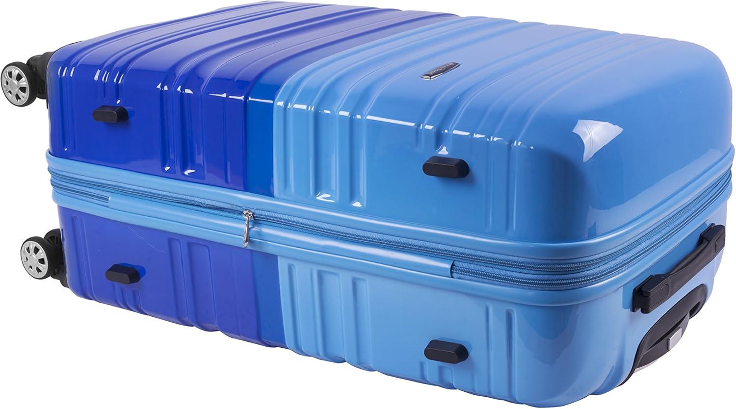 imageRockland Melbourne Hardside Expandable Spinner Wheel Luggage 2TONENAVY 2 Piece 2028Two Tone Blue