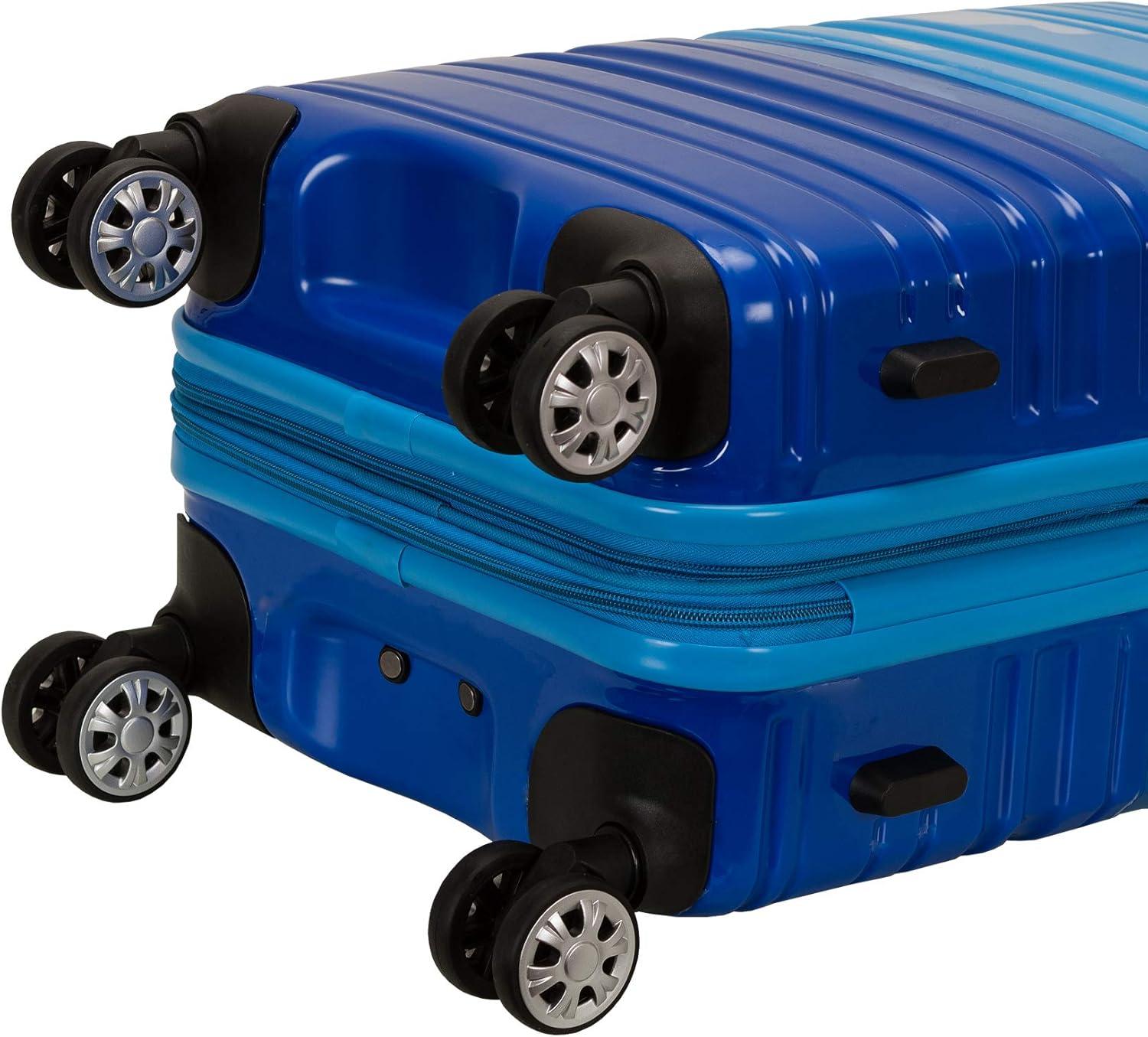 imageRockland Melbourne Hardside Expandable Spinner Wheel Luggage 2TONENAVY 2 Piece 2028Two Tone Blue