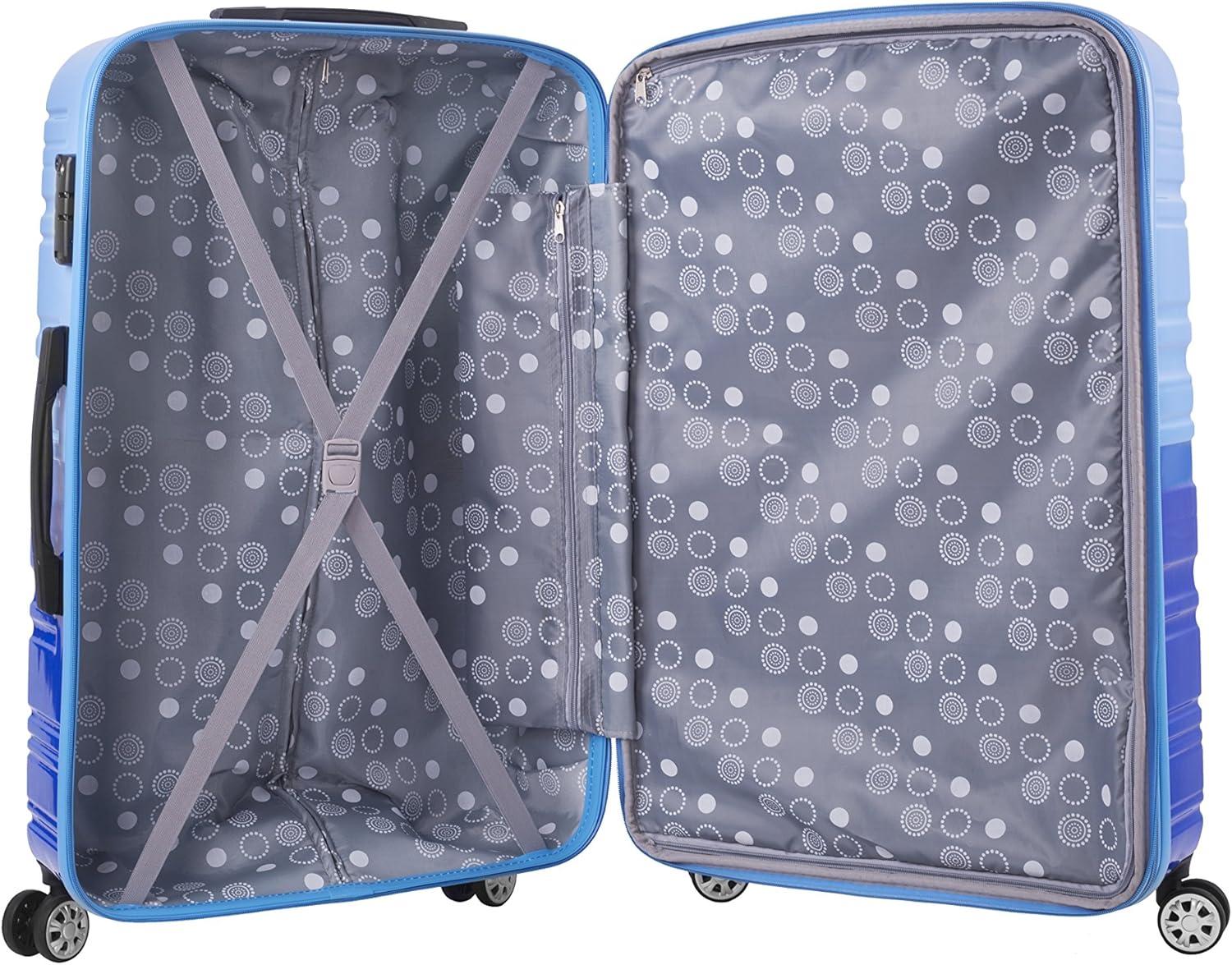 imageRockland Melbourne Hardside Expandable Spinner Wheel Luggage 2TONENAVY 2 Piece 2028Two Tone Blue