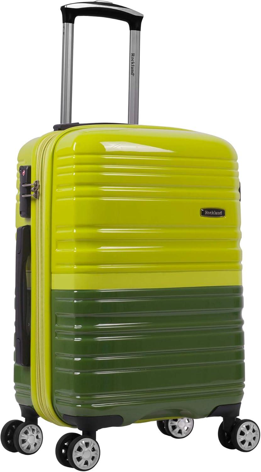 imageRockland Melbourne Hardside Expandable Spinner Wheel Luggage 2TONENAVY 2 Piece 2028Two Tone Green