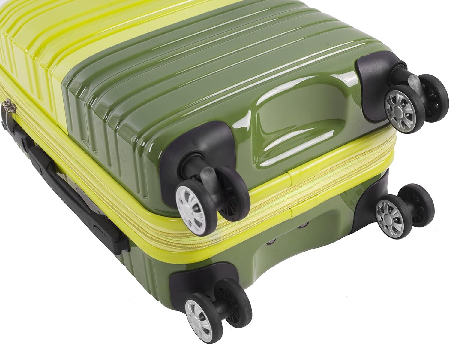 imageRockland Melbourne Hardside Expandable Spinner Wheel Luggage 2TONENAVY 2 Piece 2028Two Tone Green